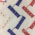 Multifunctional voile embroidered Blue Cotton Lace Fabric
